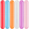 6 Pack Travel Toothbrush Case, Breathable Portable Toothbrush Holder, Plastic Toothbrush Cover Container for Couples Valentine Gifts, Traveling, Bathroom, School, Home, Business, Camping - color: Red+Blue+Orange+Purple+Pink+Lucency