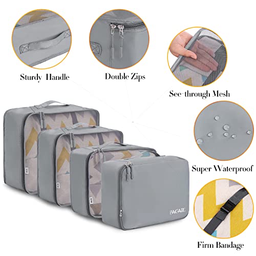 BAGAIL 8 Set Packing Cubes Luggage Packing Organizers for Travel Accessories-Pewter Color - color: Pewter Color, size: 8 Set