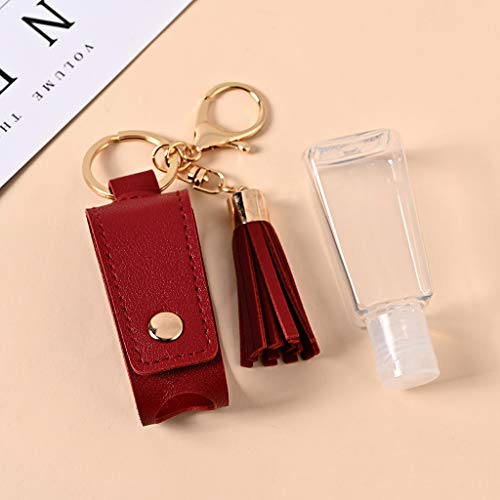 Travel Bottle Keychain 30ml Squeeze Bottle Refillable Containers for Toiletry Shampoo Black - color: Black