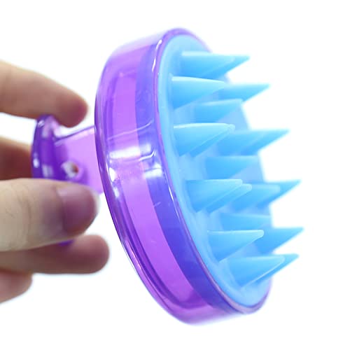 BTWTRY Purple Hair Shampoo Brush Scalp Care Hair Brush with Soft Silicone Care Scalp Massager for The Scalp Exfoliate and Deep Scalp Cleansing (Purple) - color: Purple