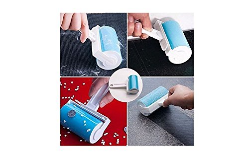 Reusable Lint Roller for Pet Hair – Washable Sticky Picker Set, 2-in-1 Portable & Standard Roller, Eco-Friendly No Refills, Removes Dog & Cat Fur from Clothes, Couch, Car (Blue) | Washable Sticky Picker Set for Pet Hair, Portable, Standard Roller, Eco-Fri
