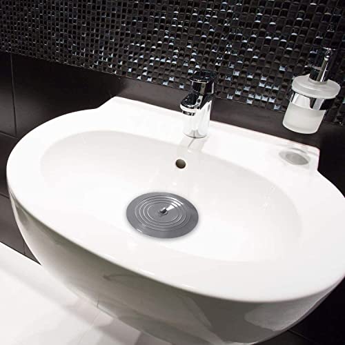 Gdrasuya10 2 Pack Tub Stopper Drain Stoppers, 6" Black Silicone Rubber Drain Cover, Flat Suction Cover for Bathroom, Kitchen, Sink