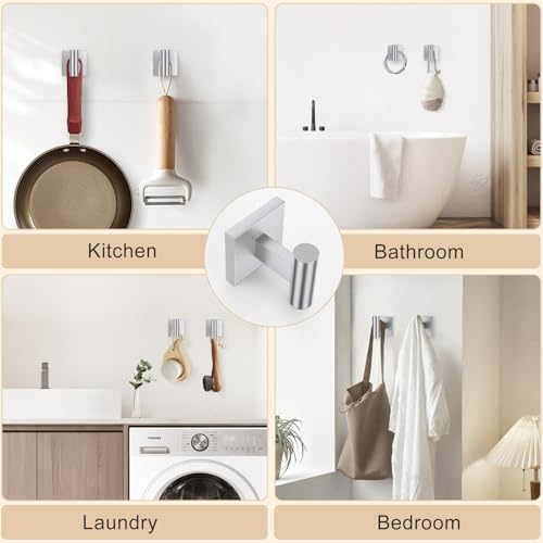 5-Piece Brushed Nickel Bathroom Hardware Set, SUS304 Stainless Steel Bathroom Accessories Set 23.6 inches Towel Bar, Toilet Paper Holder with Shelf, Towel Ring and Two Towel Hooks Wall-Mounted - color: Brushed Nickel, size: 5 Pieces - With Shelf
