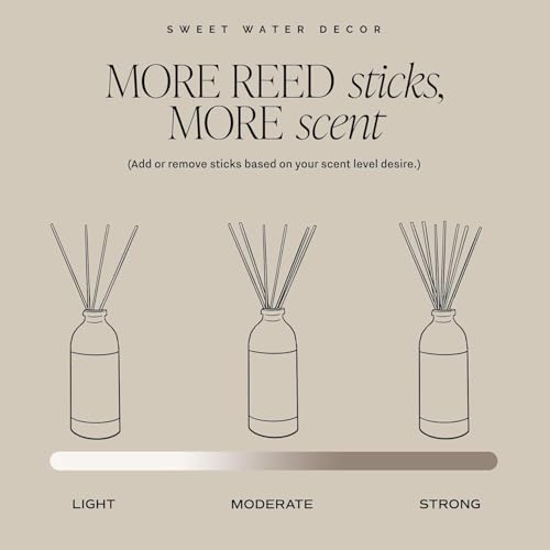 Sweet Water Decor Non-Toxic Cashmere and Vanilla Reed Diffuser Set, Cashmere, Sandalwood, Milky Coconut, Bourbon Vanilla Scented Diffuser for Home, Light Fragrance, Made in the USA, 3.5 FL OZ - style: Cashmere & Vanilla