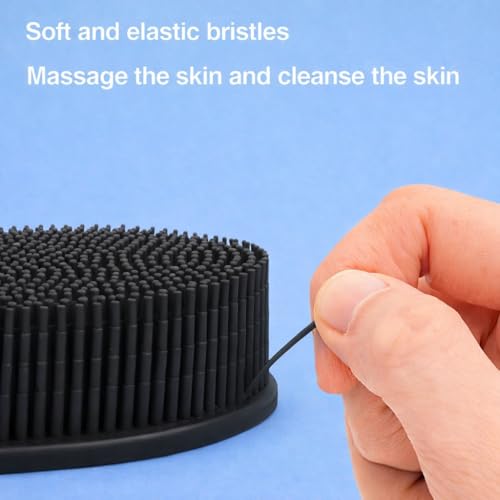 All-in-One Exfoliating Shower Brush – Gentle Silicone Loofah for Sensitive Skin with Dual-Purpose Scalp Massage for Spa-Quality Showers Daily (1pck) - Black - color: Black