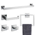 Bathroom Towel Bar Set 5 Pieces Brushed Nickel Square Modern Bathroom Hardware Set,Stainless Steel Wall Mounted 23.6-Inch - color: Brushed