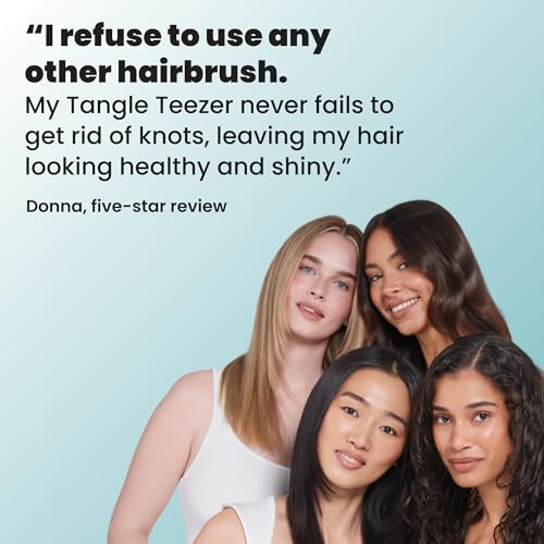Tangle Teezer Ultimate Detangler Brush, Straight to Wavy, Teal | Patented two-tier, regular-flex teeth reduce breakage & split ends on wet or dry hair; Shower-friendly hairbrush for all ages - color: Transformative Teal