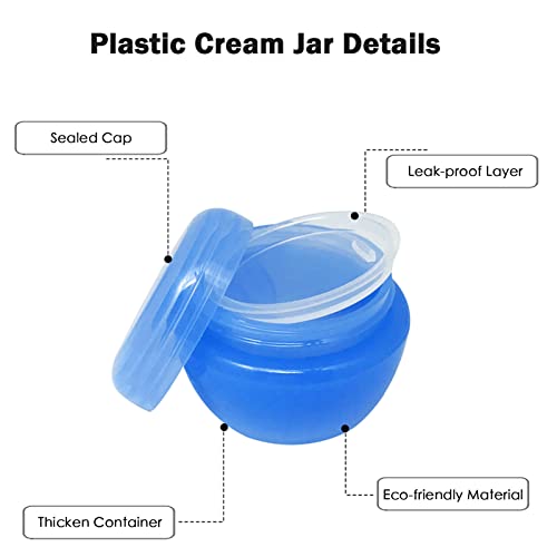 Cosywell Small Plastic Travel Jars for Creams - TSA Approved Refillable Cosmetic Containers - Leak-proof Travel Size Containers with Lid for Lotion, Makeup, Cosmetics - 6 Pieces - style: C-6 Pieces