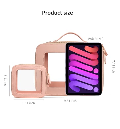 LETGO Clear Makeup Bags - TSA Approved Toiletry Bags with Zipper, Makeup Organizer for Carry-on Travel Essentials, Cosmetic Bags for Women & Men (Large Pink) - color: Pink, style: Large