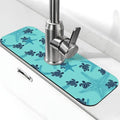 Summer Sea Turtle Ocean 15" X 5.5" Kitchen Sink Splash Guard Faucet Faucet Guard Draining Mat Sink Splash Guard Faucet Kitchen Bathroom - color: Summer Sea Turtle Ocean