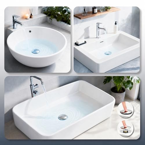 Bathroom Sink Stopper Pop-Up Sink Drain Strainer Hair Catcher | Universal 1.1"-2.17" Drains, Brass Core & Stainless Steel Mesh, Hair Catcher 2 in 1 bathroom Sink Stopper Strainer - color: Chrome-diagonal Holes