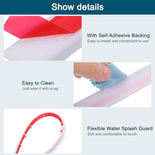 uxcell 118 Inch Collapsible Shower Barrier Stopper Water Splash Guard Blocker 118"Lx0.8"Wx0.5"H for Bathroom Kitchen Wet and Dry Separation, White - color: White, size: 118"Lx0.8"Wx0.5"H