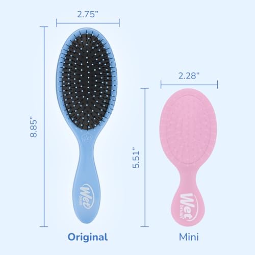 Wet Brush Detangling Brush, Original Detangler Brush (Sky) - Wet & Dry Tangle-Free Hair Brush for Women & Men - No Tangle Soft & Flexible Bristles for Straight, Curly, & Thick Hair - color: Sky, size: 1 Count (Pack of 1)