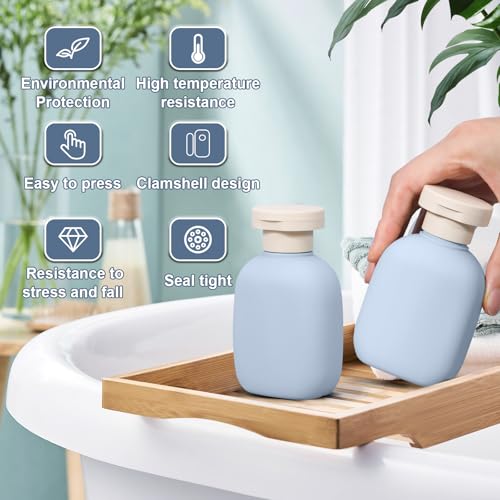 3.4 oz Travel Bottles, Empty Plastic Squeeze Containers With Flip Cap for Toiletries, Leakage-proof Essentials Conditioner (4 Pack, Blue) - color: Blue, size: 3.4 ounces