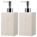 Soap Dispenser 420ML 14OZ, 2pcs Luxurious Hand Dish Soap Dispenser Set, Refillable Lotion Bottle with Rustproof Pump for Bathroom Countertop Kitchen Sink (Off White) - color: Cream