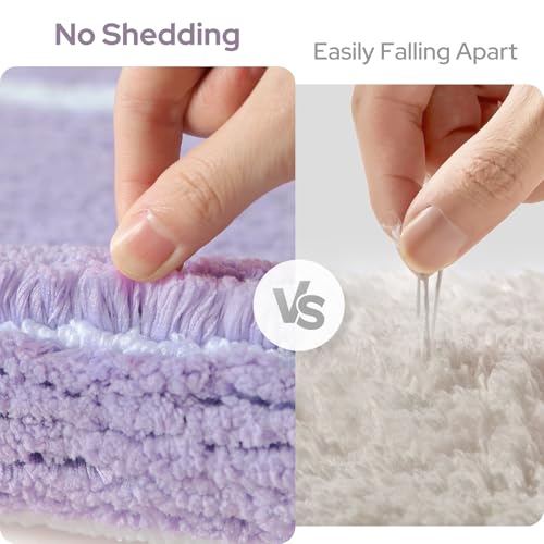 HOMEIDEAS Bathroom Rugs Sets 2 Piece, Super Soft and Absorbent Microfiber Tufted Bath Mats, Non-Slip and Machine Washable Bath Rugs(Lavender) - color: Lavender