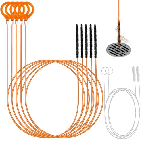 50 Inch Drain Snake Hair Drain Clog Remover for Tub Cleaning, 7PCS | for Cleaning Shower, Bath Tub, Bathroom Drains