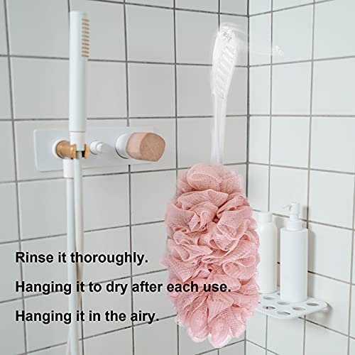 PPHAO - Loofah Sponge Back Scrubber Rough- Bath Brush Long Handle for Shower - Loofah Exfoliating for Men - Shower Loofah for Women - Pink Loofah - 1Pack - style: Pink