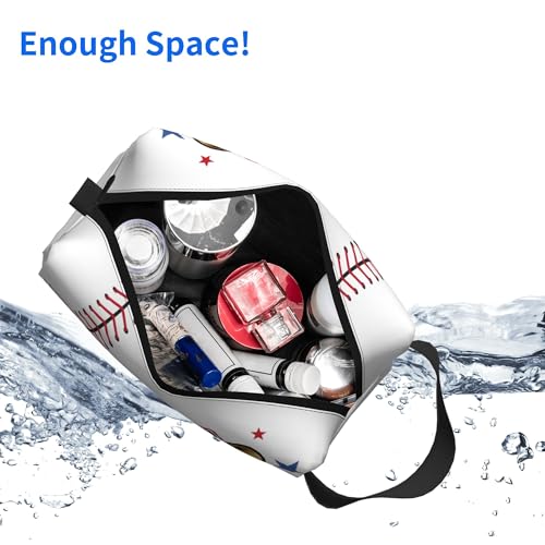 Kids Travel Toiletry Bag for Boys Girls - Waterproof Makeup Pouch Hanging Cosmetic Wash Bags Dopp Kit Shaving Bag for Toiletries Accessories(Baseball) - color: Baseball