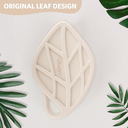 Sndyi Silicone Body Scrubber, Gentle Exfoliating Body Scrubber for Sensitive Skin, Leaf Shaped Shower Scrubber for Body with Lathering Bristles, Silicone Loofah Body Brush for Showering, Oatmeal - color: Oatmeal