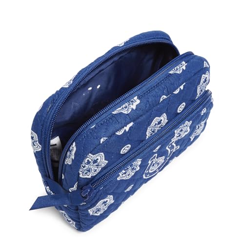 Vera Bradley Women's Cotton Nfl Medium Cosmetic Makeup Organizer Bag (Multiple Teams Available) - color: Blue/White Bandana with Indianapolis Colts, size: One Size
