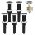 Bathroom Sink Drain,5 Pack Matte Black Drain Stopper Without Overflow,Small Cap Pop Up Drain Assembly with Detachable Strainer Basket,Built-in Anti-Clogging, Stainless Steel Nut - color: 5 Pack-matte Black-small Cap, style: Without Overflow
