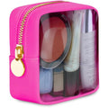 DANCOUR Clear Mini Makeup Bag for Purse Small Cosmetic Pouch Travel Case Transparent Toiletry Organizer Portable Clear Pouch Hot Pink - color: Hot Pink, style: Mini