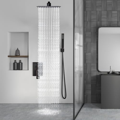 Aolemi Shower Faucet Set Rain Shower System with Handheld Spray Bathroom Shower Combo Rough-in Valve and Shower Trim Kit Included Oil Rubbed Bronze 10 Inch Wall Mount Shower Head - color: Oil Rubbed Bronze, size: 10 Inch Wall Mount Shower Head