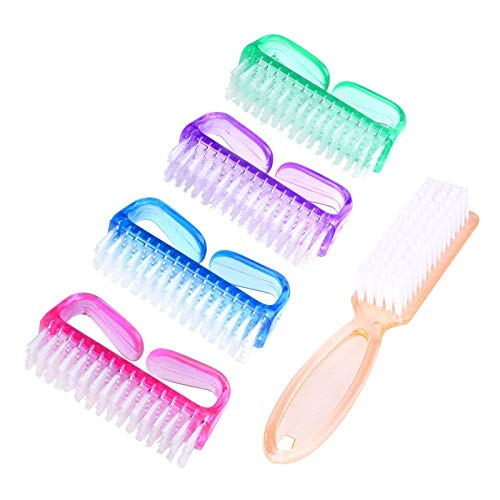 Handle Grip Nail Brush, Hand Fingernail Scrub Cleaning Brushes for Toes and Nails Cleaner, Pedicure Scrubbing tool kit for Men and Women 5 Pack (Multicolor) - color: Multicolor