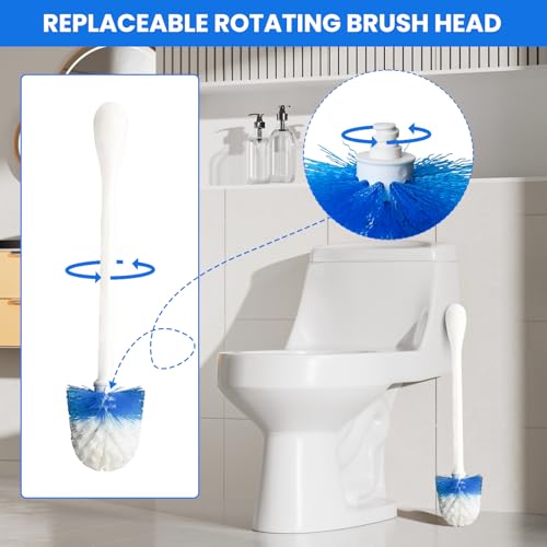 Toilet Brush Refills for OXO Toilet Brush Only, 2 Pack Toilet Brush Replacement Head, Blue & White, Nylon & Plastic Material Bristles - size: 2-Pack