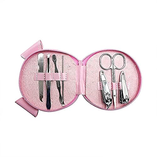 mossty Portable Manicure Set Mini Grooming kit Nail Clipper Accessories Fingernail Trimmer for Home Travel Gift - color: Pikn
