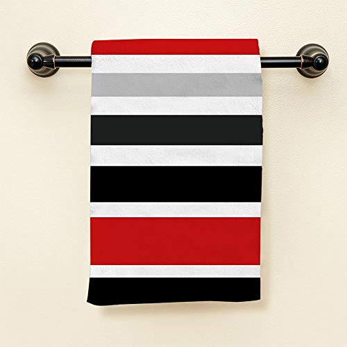 HGOD DESIGNS Strip Hand Towels Multicolo Striped Black Red Soft Hand Towel for Bathroom Kitchen Yoga Gym Decorative Towels 15"X30" - color: Towel-39
