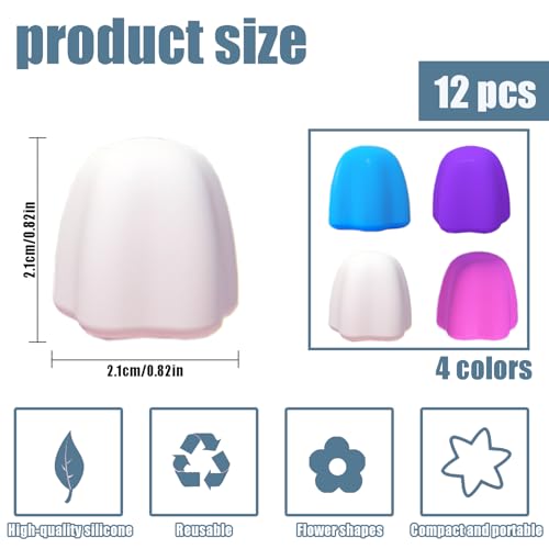 Toothpaste Lids Self-Sealing Caps, 12 Count | No Waste Dispenser, Food Grade Silicone, Mess Free Squeezer, For Kids & Adults, Bathroom Accessories