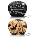 2 PCS Shower Cap Reusable Waterproof Double Layers Hair Caps Shower Bath Adjustable Elastic Hat for Women Girls Cute Aesthetic-Black Bat - color: AI11-Black Bat