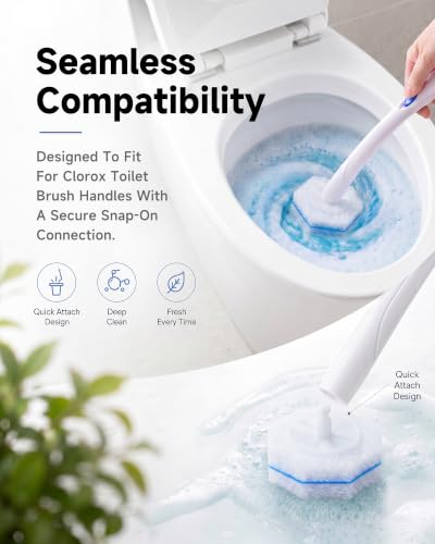 100 Count Toilet Wand Refills Compatible for Clorox, 5X Cleaning Power Toilet Bowl Cleaners & High-Density Disposable Toilet Brush Scrubber - No Falling Apart, Instant Foam Cleaning - size: 1 Count (Pack of 100)