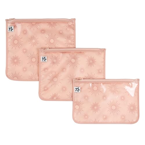 Tiny Twinkle Diaper Bag Organizing Pouches|3 Pack Mess-Proof Clear Front Travel Organizer Bags&TSA Approved Toiletry Bag Set for Baby and Mom Essentials - color: Shine