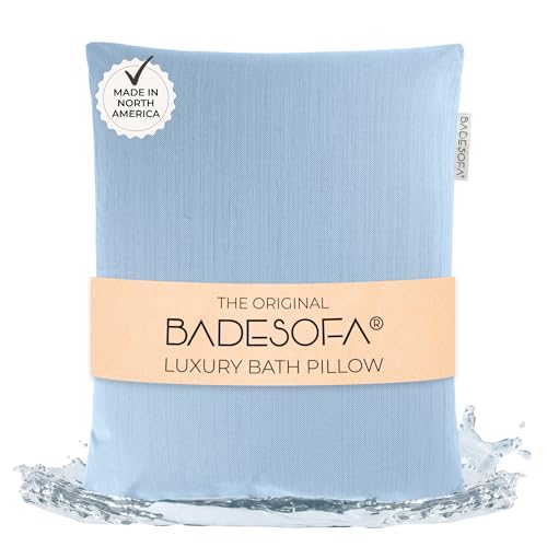 BADESOFA® Luxury Bath Pillow S in Blue, Thick & Quick-Drying | Premium Bath Pillows For Tub, Spa Cushion for Comfortable Head and Neck Support, Luxury Bath Gift - color: Blue, size: Small (Single Pillow)
