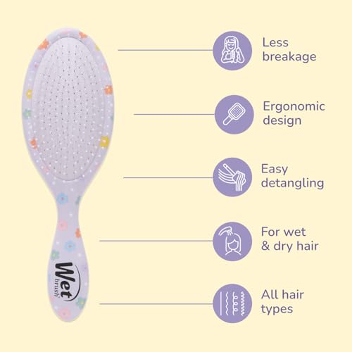 Wet Brush Original Detangling Hair Brush, Hello Disney Daisy Duck - Ultra-Soft IntelliFlex Bristles - Detangler Brush Glide Through Tangles With Ease For All - For Women, Men, Wet & Dry Hair - color: Daisy