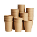 SIUQ 400 Pack 8 oz Kraft Paper Cups, Unbleached Disposable Paper Coffee Cups, Thickened Hot/Cold Beverage Drinking Cup for Party, Home, Cafes, Bistros, Businesses (Brown) - style: 8oz-400pack