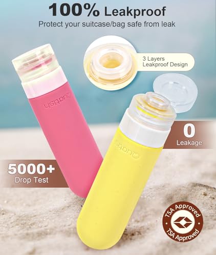 Quatish Travel Bottles for Toiletries 6 Pack, Original Patented Leakproof 3 oz Tsa Approved Travel Size Containers, BPA Free Silicone Shampoo and Conditioner Bottle, Cruise Camping Essentials, Macaron - color: Macaron