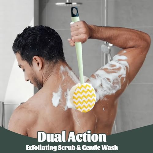 Bath Back Scrubber Brush for Shower,Dry Brushing Body Brush for Men Women Long Handle Exfoliator