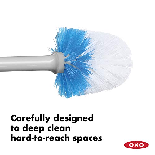 OXO Good Grips Compact Toilet Brush & Canister - Gray - color: Gray, size: 1 Count (Pack of 1)