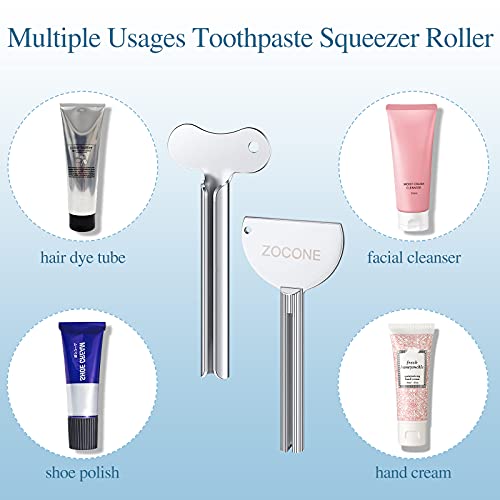 ZOCONE Toothpaste Squeezer, 12pcs Metal Tube Squeezer Key Stainless Steel Toothpaste Roller Tube Wringer for Paint, Cream, Cosmetic and Hair Dye(D) - color: D