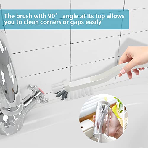 6 PCS Cleaning Brush, Scrub Brush Set for Kitchen and Bathroom Household Use with Various Brushes for Cleaning Dishes, Tiles, Corners and Floors - color: Gray