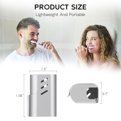 2PCS Aluminum Toothbrush Head Caps, Travel Toothbrush Top Cover, Portable Protector Clip Pod Fits Most Manual and Electric Toothbrush Head for Household Traveling, Camping, School, Business - Sliver - color: Sliver-2pcs