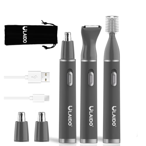 Nose Hair Trimmer for Men and Women, Painless 3 in 1 Men's Ear and Nose Hair Trimmers, 2025 USB-C Rechargeable Facial & Body Detail Hair Trimmer Clipper with High Speed and Dual-Edge Blades - size: 3 in 1+2 heads