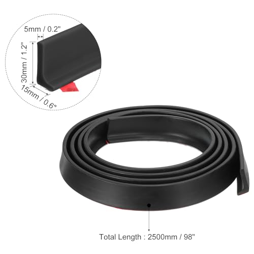 uxcell 98 Inch Collapsible Shower Barrier Stopper Water Splash Guard Blocker 98"Lx0.6"Wx1.2"H for Bathroom Kitchen Wet and Dry Separation, Black - color: Black, size: 98"Lx0.6"Wx1.2"H