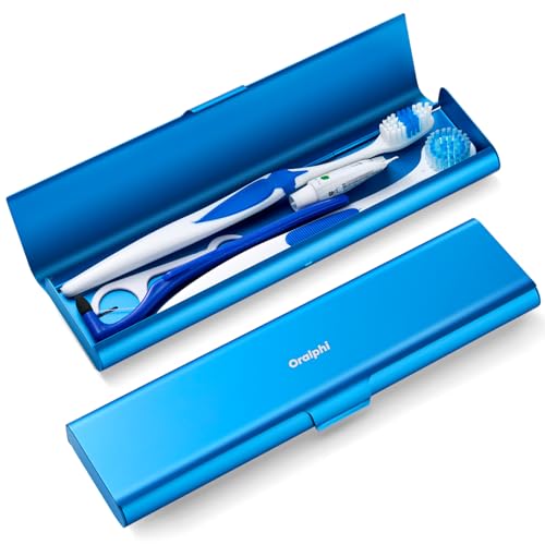 Wider Aluminum Toothbrush Travel Case, Portable Travel Toothbrush Holder, Durable Manual Toothbrush Box Container for Traveling, Bathroom, Camping, Business Trip, Blue - color: Blue, size: 1 Pack (Large)