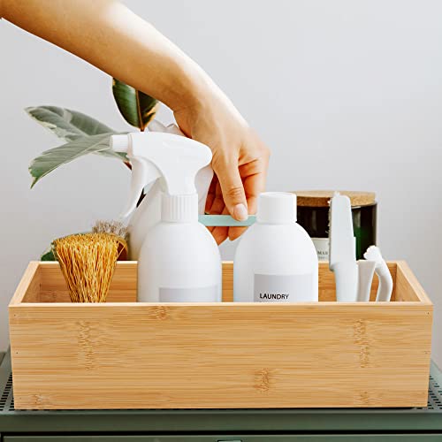 Toilet Tank Paper Basket for Back of Tank Top, Bamboo Bathroom Storage for Organizing (15 x 6 x 4 inch) - size: 15" x 6" x 4"