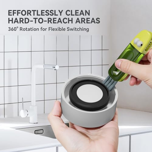 3 in 1 Cup Lid Gap Cleaning Brush Set, Multifunctional Bottle Cleaning Brush, Silicone Cup Lid Gap Cleaner, Home Kitchen Crevice Cleaning Tools (Multicolored-3PCS) - color: Multicolored-3pcs